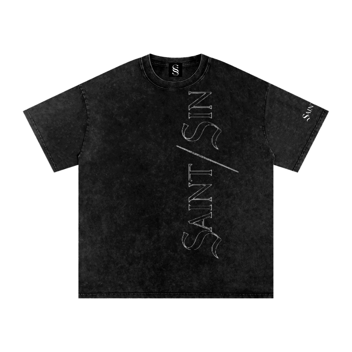 SAINT / SIN Oversized Tee – Vintage Black Streetwear Shirt